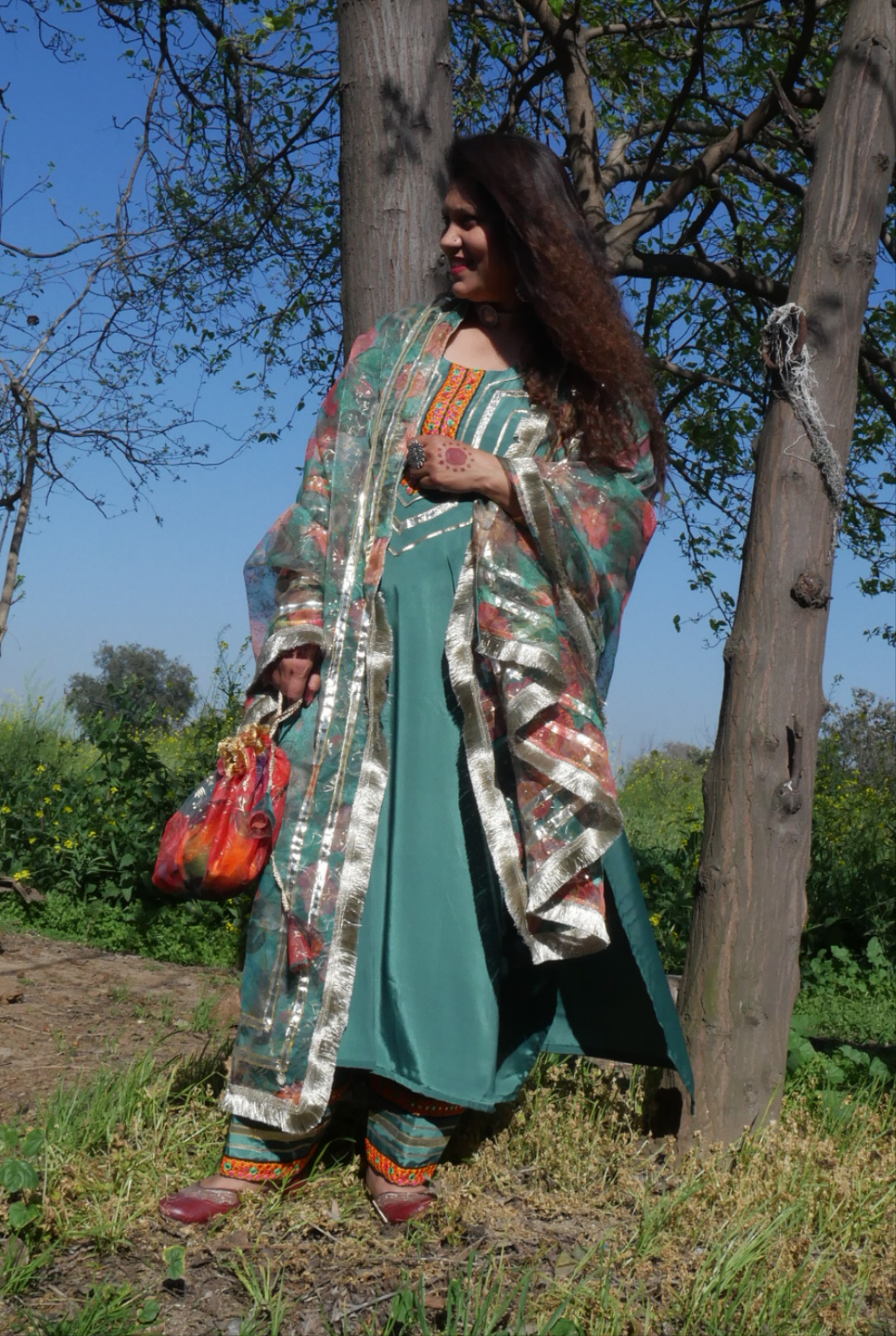 Sea green farsi salwaar suit