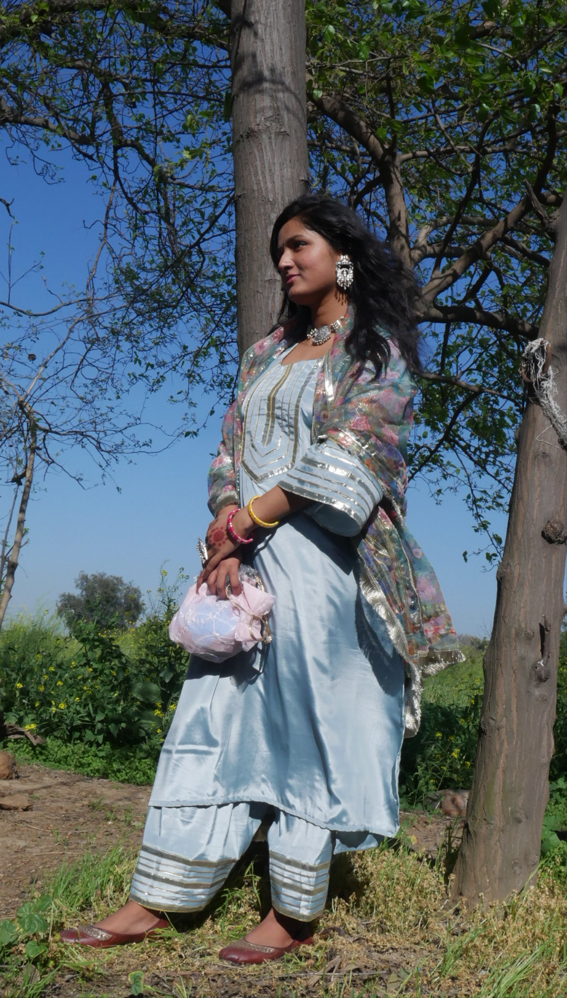 Grey farsi salwar suit salwaar