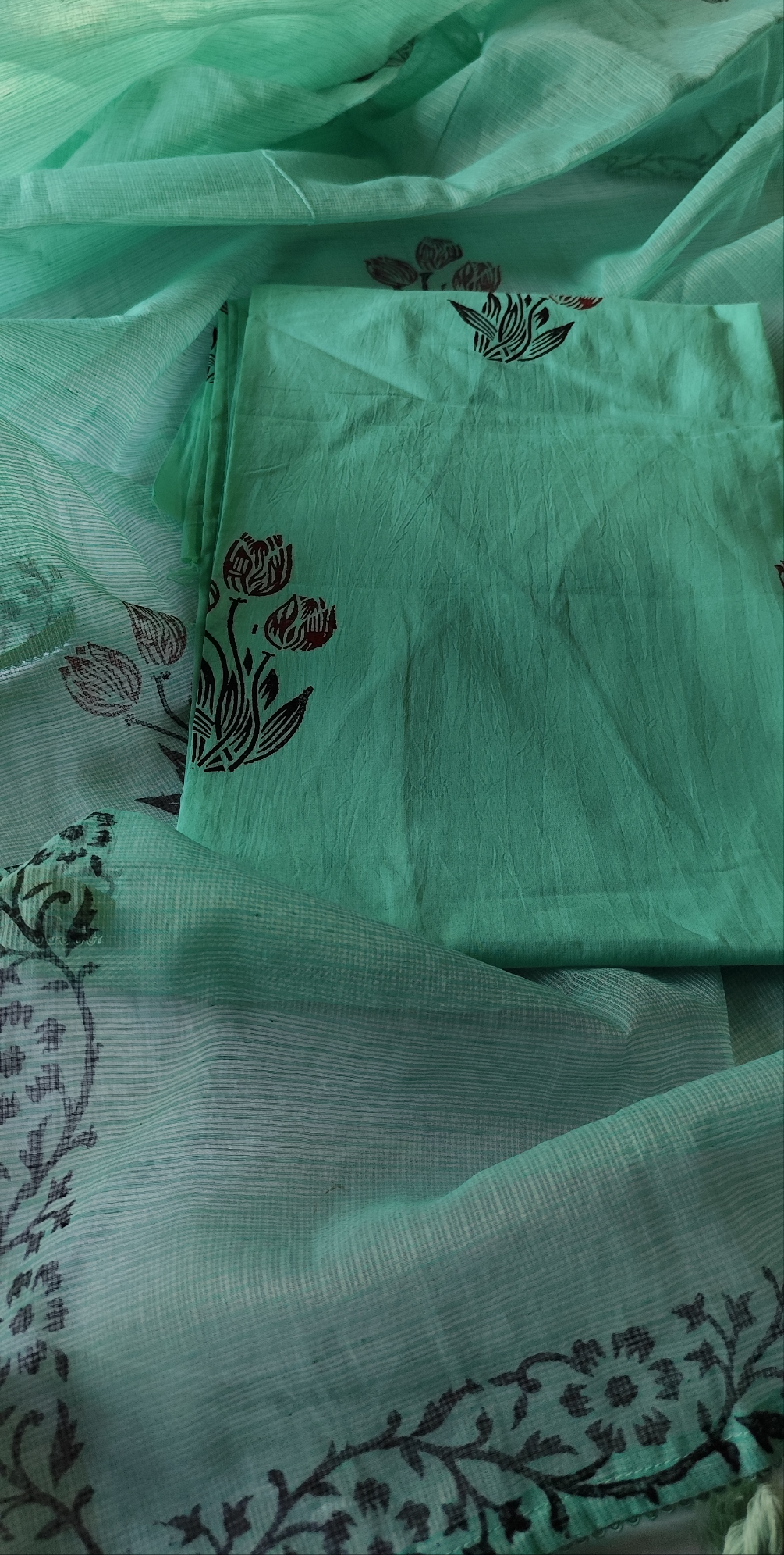 Surf Blue pure cotton hand block suit