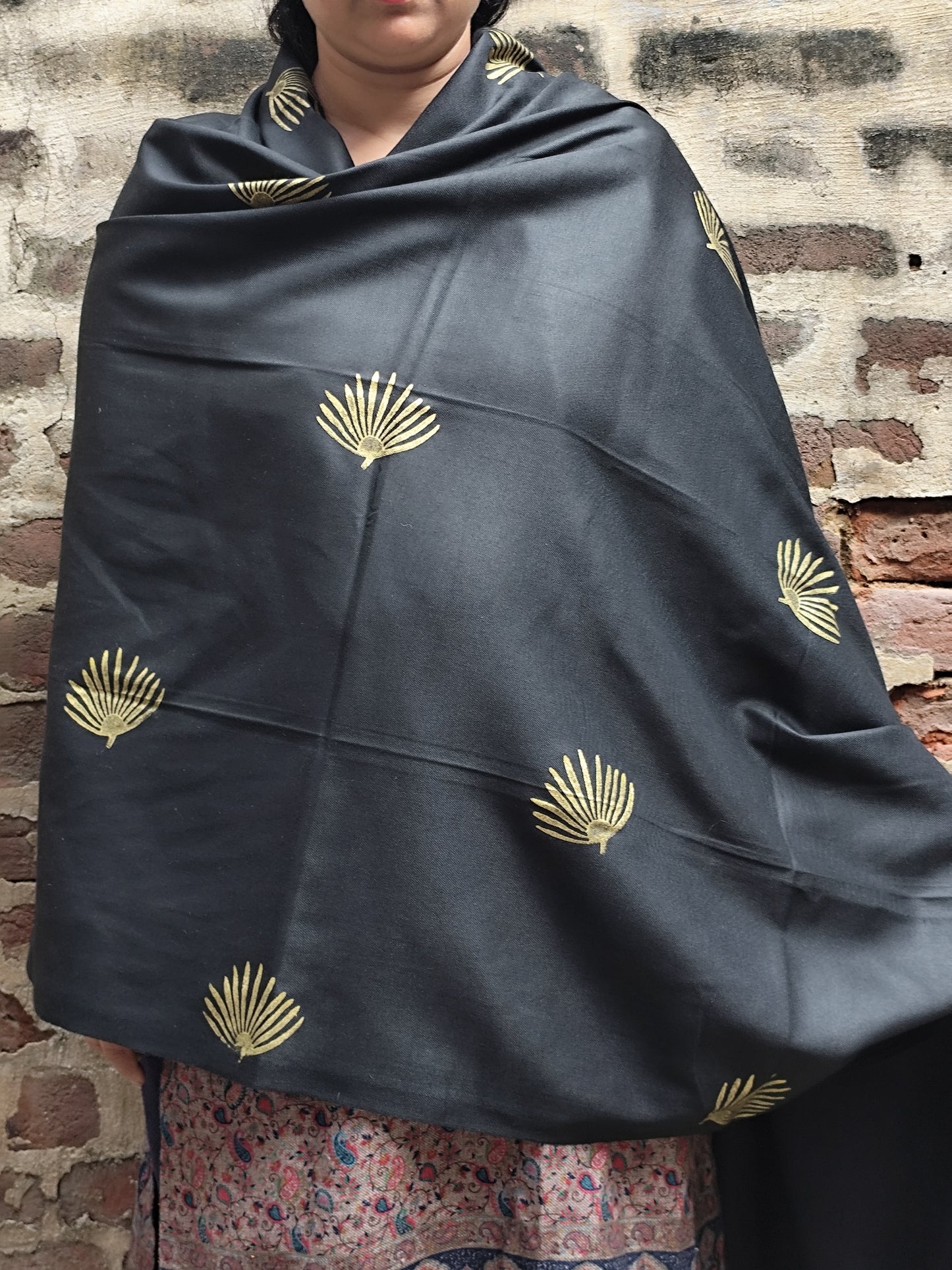 Handblock winter shawls