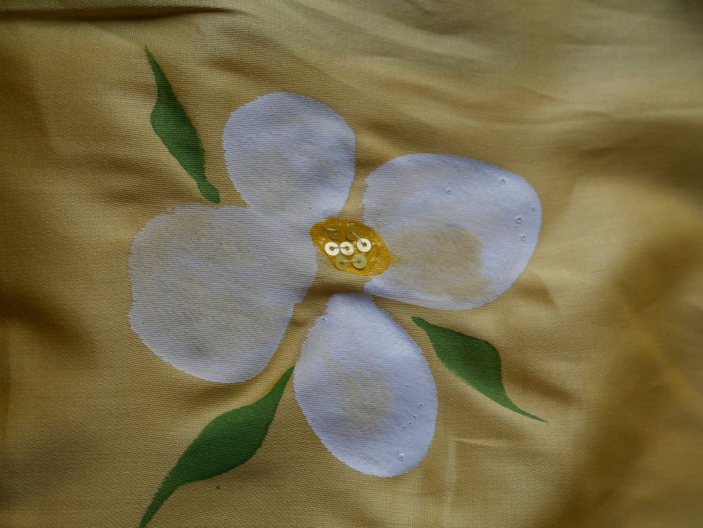 Handpainted yellow pure cotton kurta for men