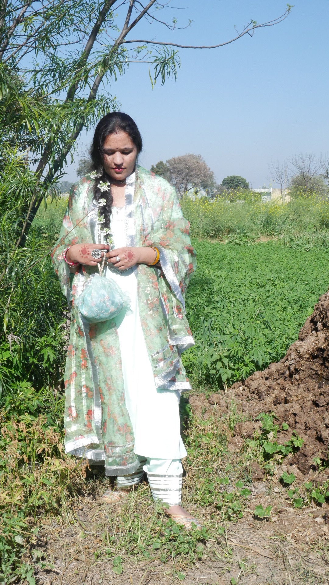 Pista green farsi suit salwaar