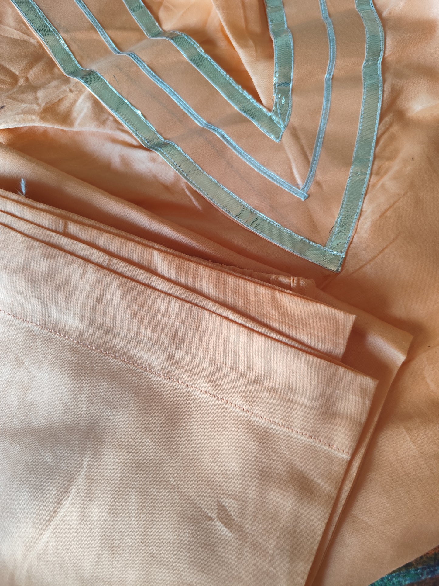 Peach cotton oversized coord set for summers