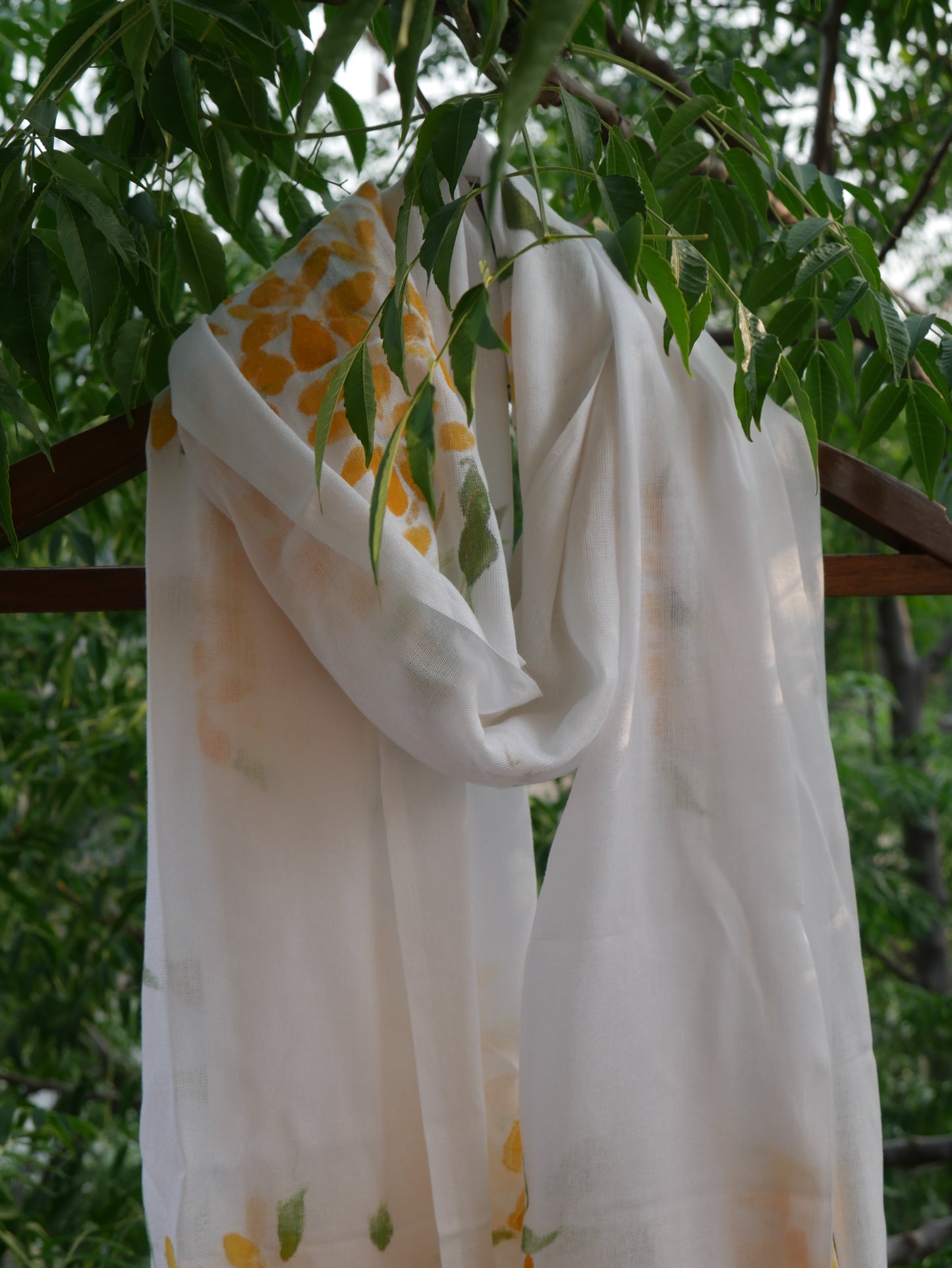 Hand painted amaltas scarf