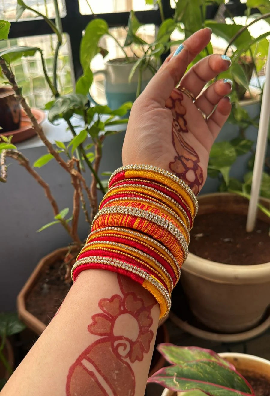 Timeless Elegance: Discover the Latest Trend with Mona Artistry’s Silk Thread Bangles