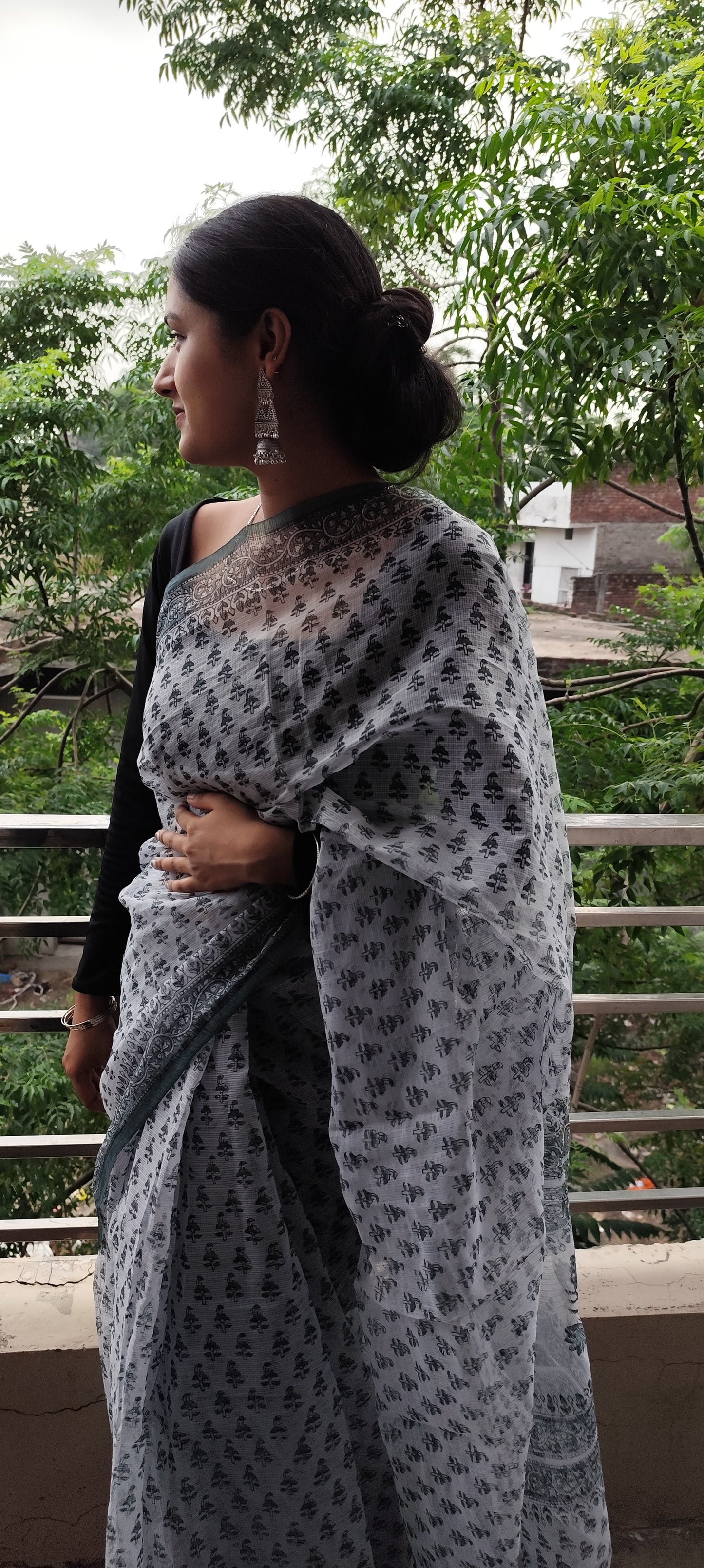 Handblock saree