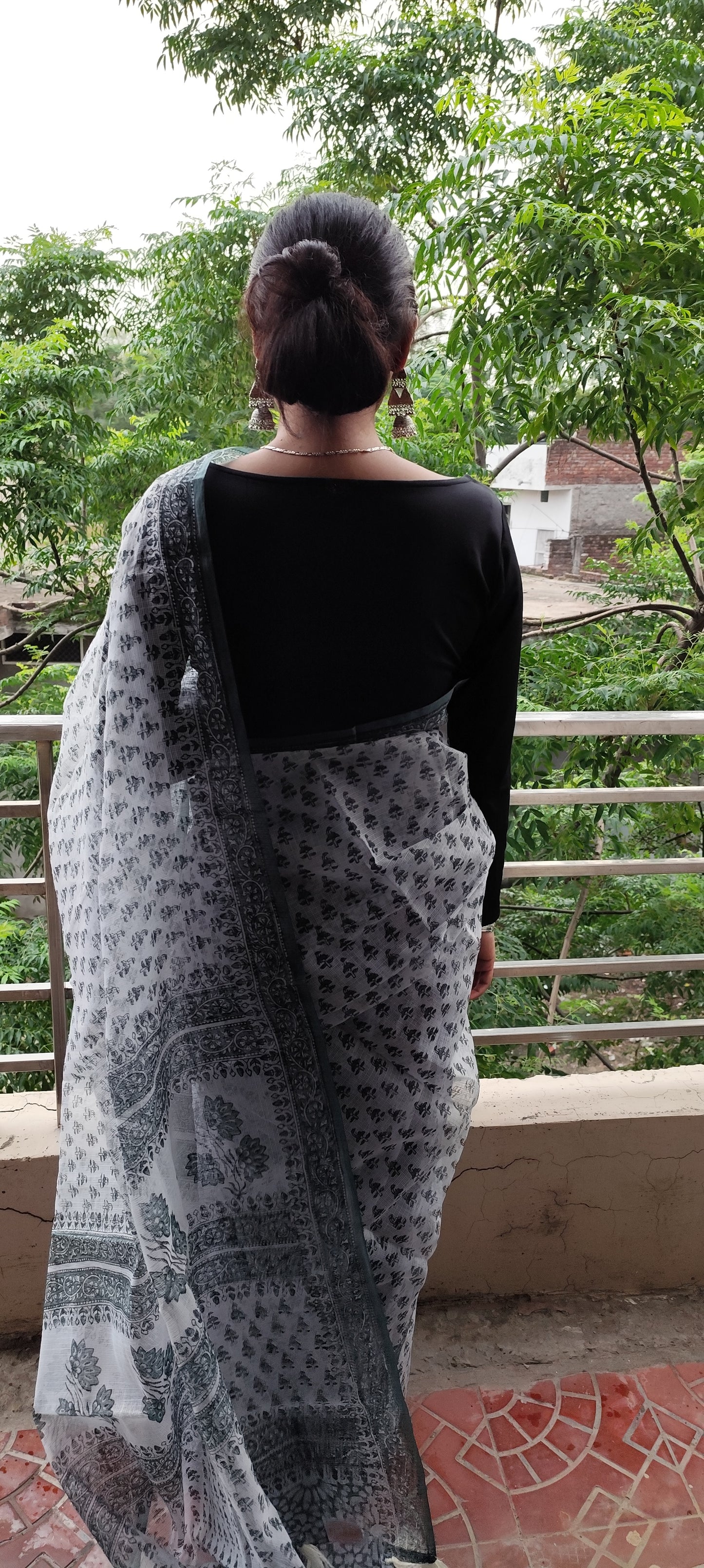 Handblock saree