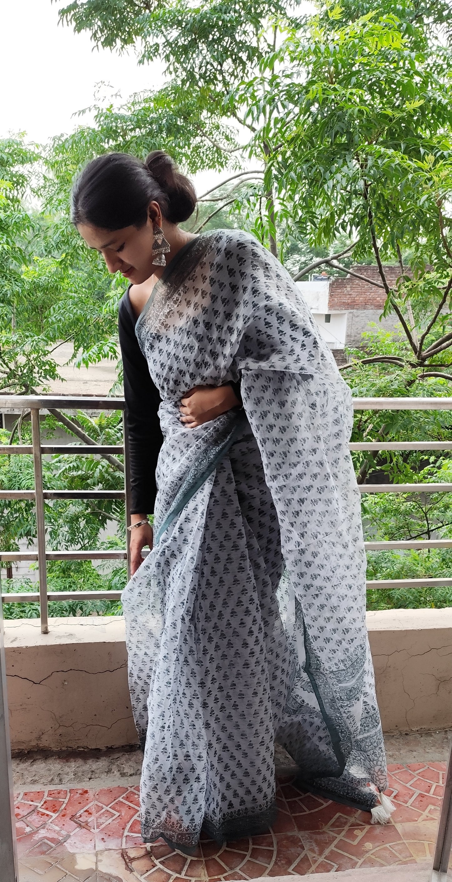 Handblock saree