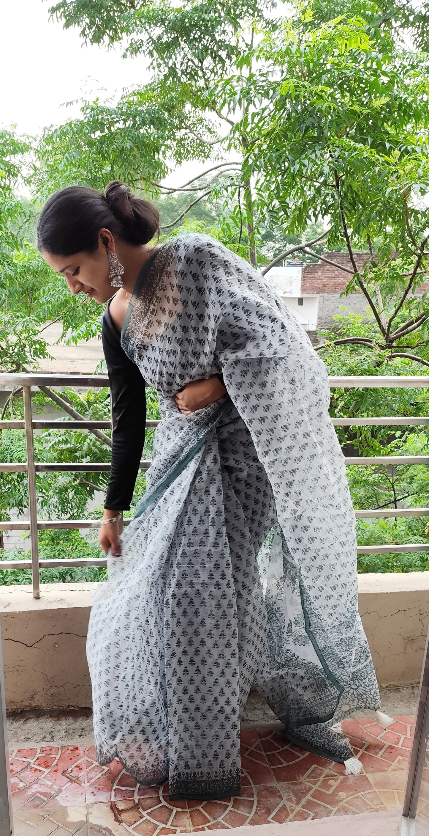 Handblock saree