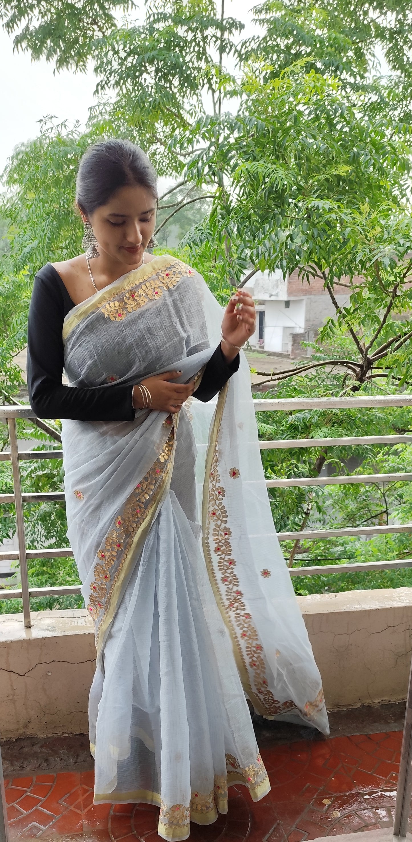 Gottapatti partywear saree