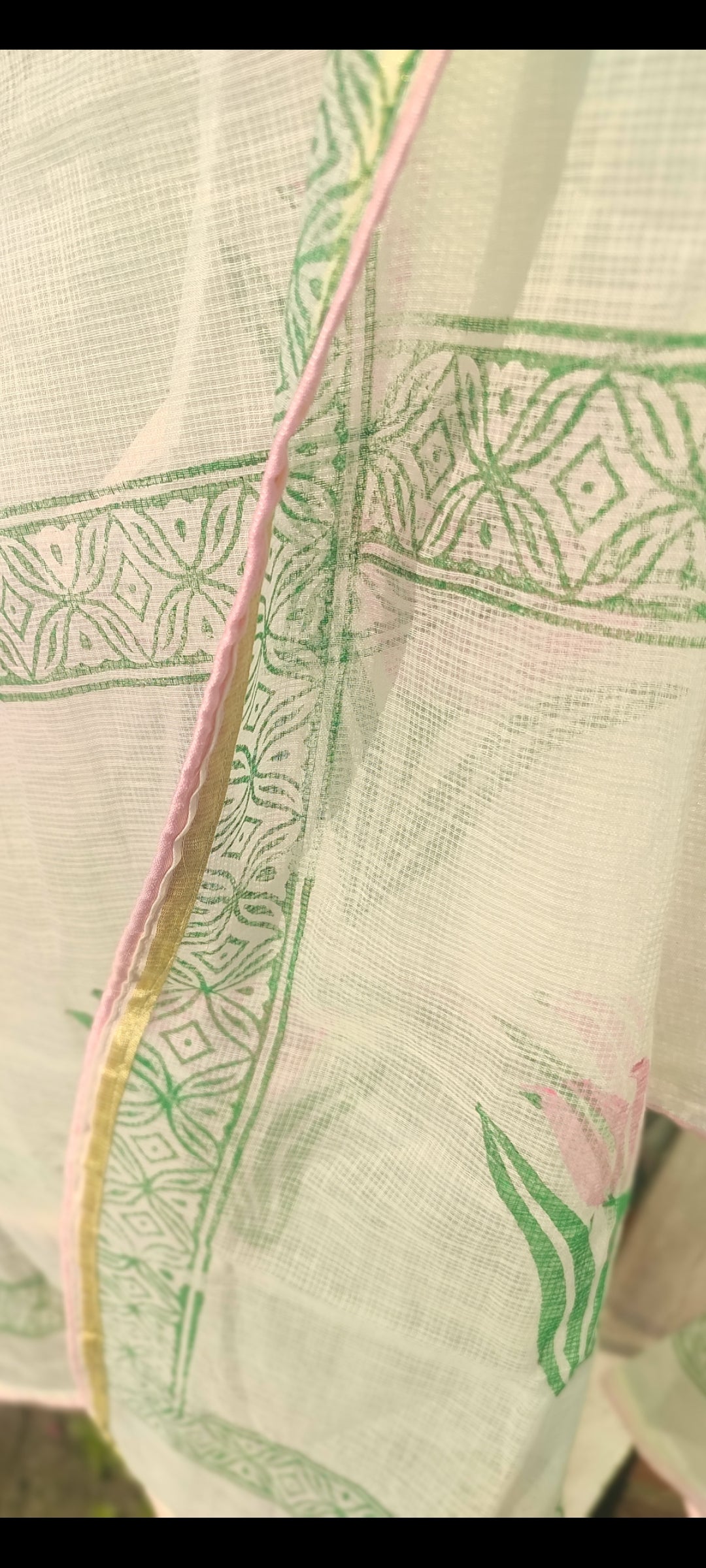 Hand block chanderi silk salwaar suit