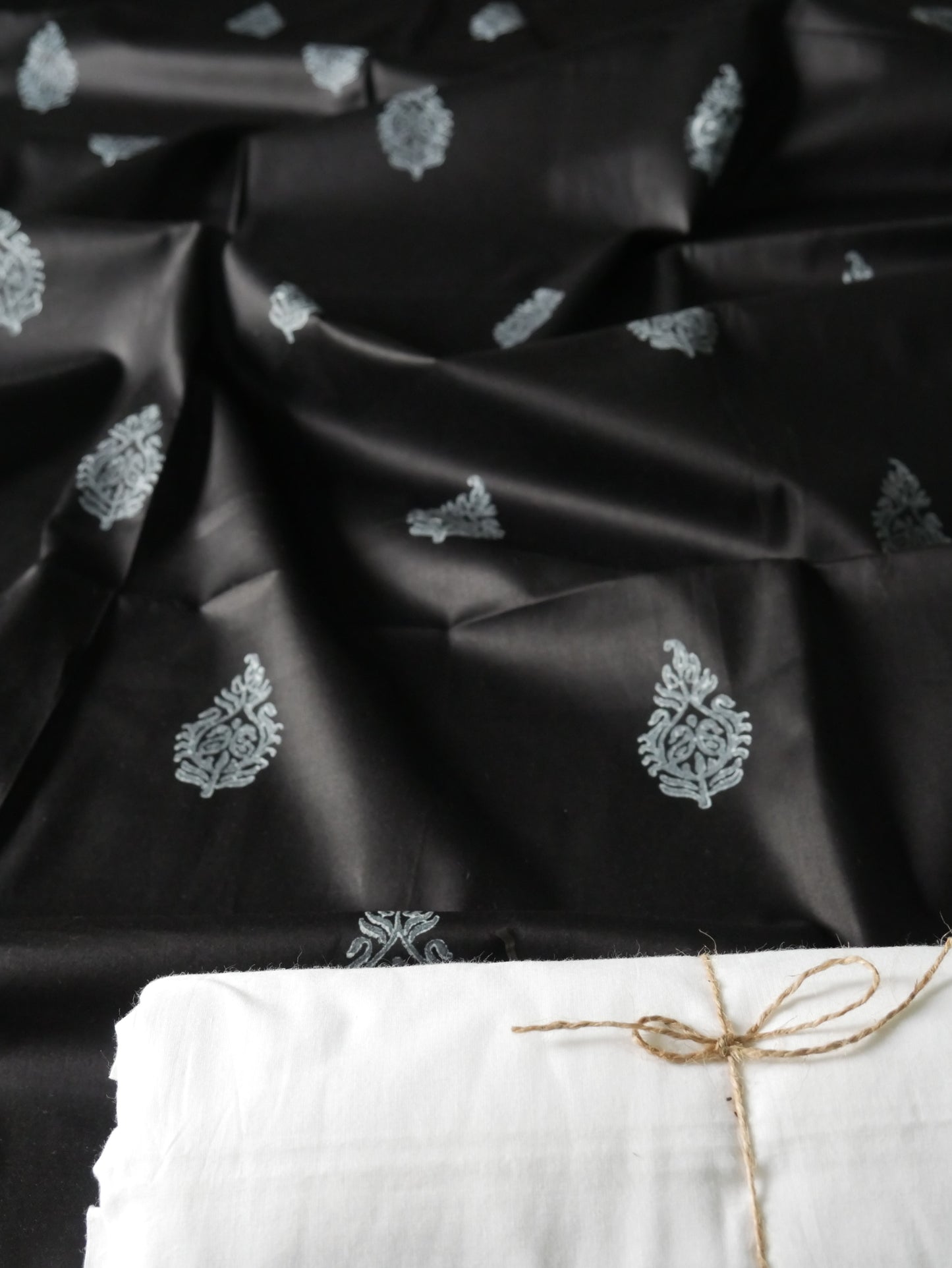 Black handblock pure cotton kurta for men
