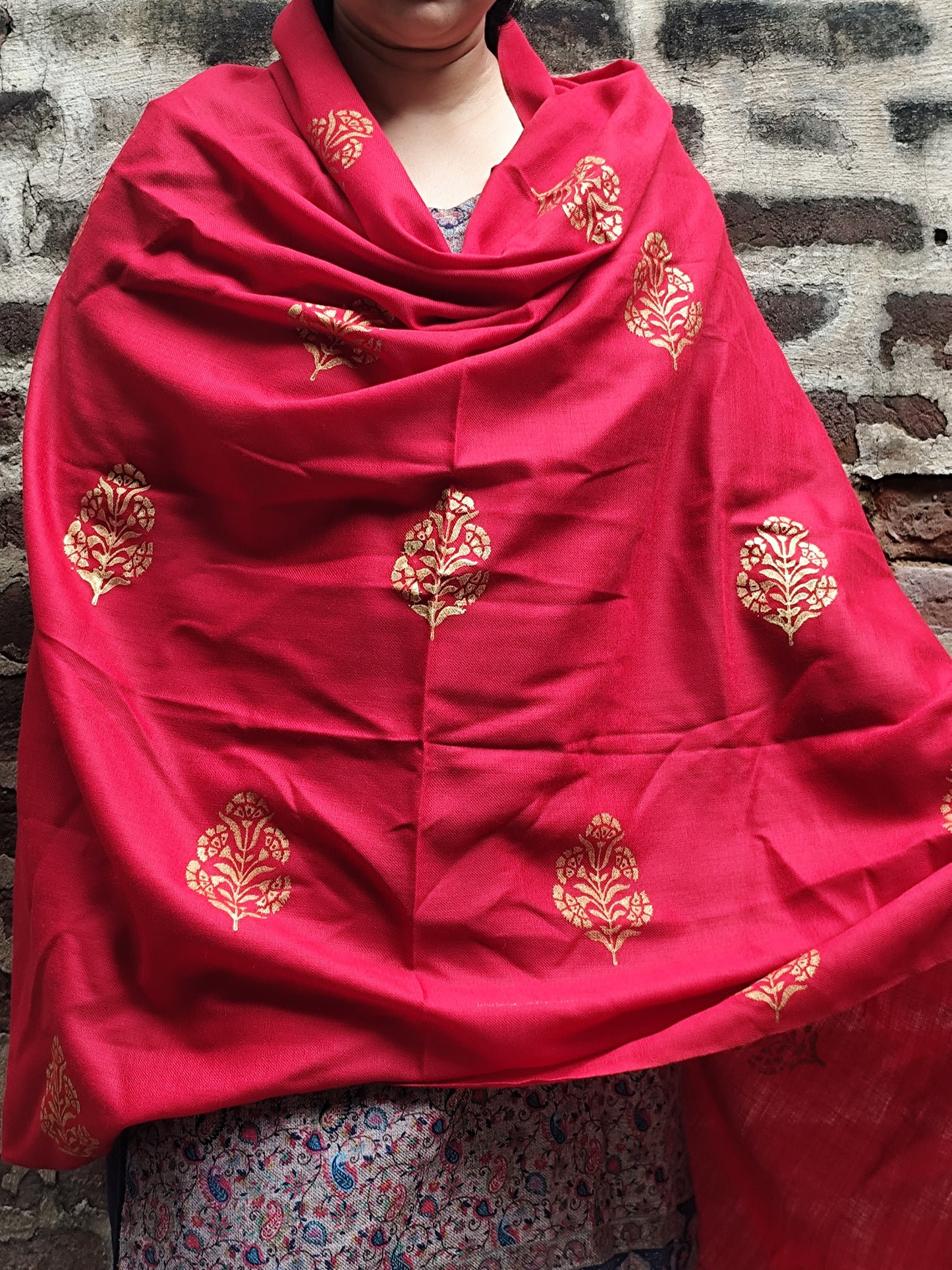 Handblock winter shawls