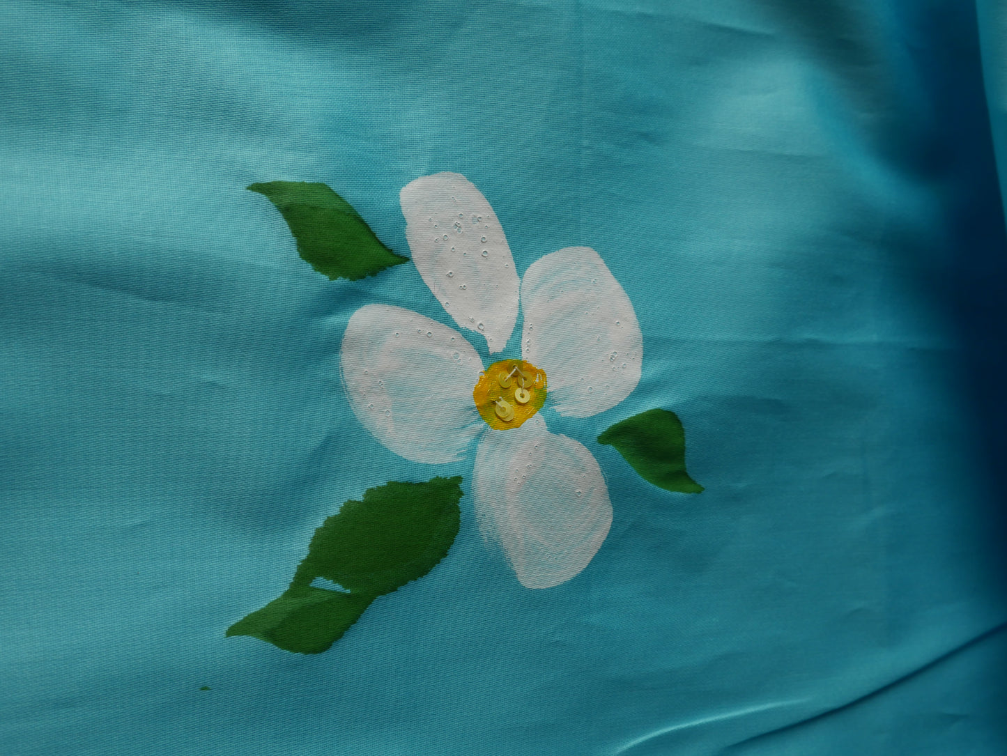 Handpainted sky blue pure cotton kurta for men