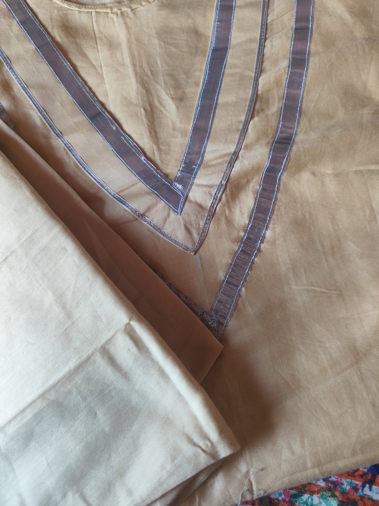 Beige oversized  cotton coord set for summers
