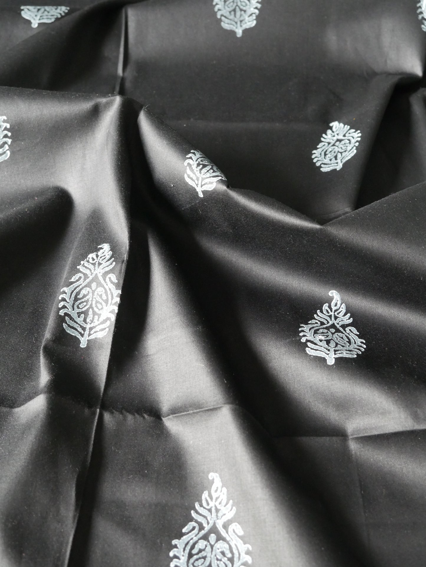 Black handblock pure cotton kurta for men