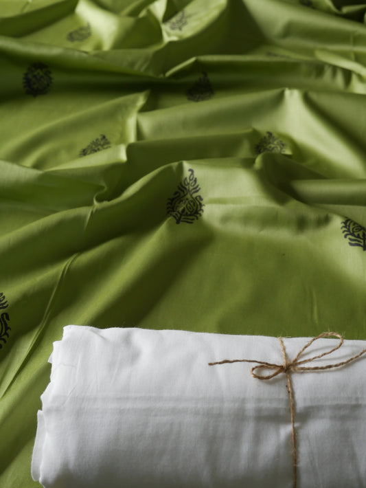 Mehndi green handblock pure cotton kurta for men
