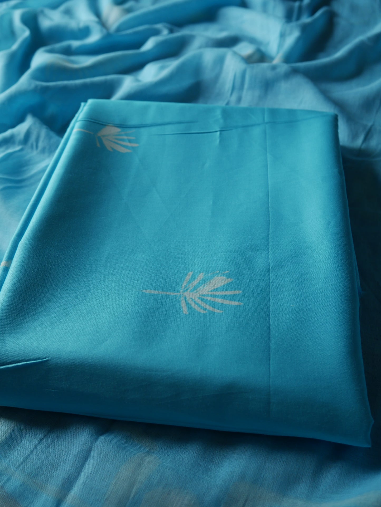 Blue pure cotton handblock shibori suit